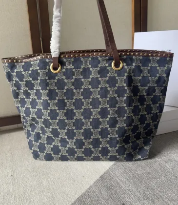 CELINE Macadam Tote Bags Denim leather blue #A49269