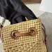 7CLARA CELINE CLASSIC PANIER IN RAFFIA AND CALFSKIN #A49281