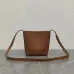 3Celine Calfskin Leather Small Triomphe Bucket Bag  Brown/White #A49264