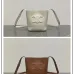 1Celine Calfskin Leather Small Triomphe Bucket Bag  Brown/White #A49264
