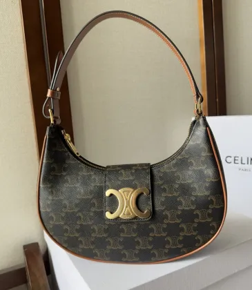 Celine Dnu Ava Medium Triomphe Coated Canvas &amp; Leather Shoulder Bag #A49275