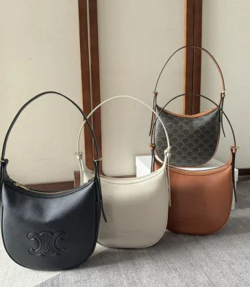 Celine Heloise Triomphe Canvas &amp; Leather Shoulder Bag Women's #A49261