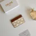 27Celine Leather Card Case with Logo Print #A46199