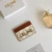 29Celine Leather Card Case with Logo Print #A46199