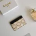11Celine Leather Card Case with Logo Print #A46199