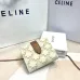 17Celine Leather Wallet with Triomphe Closure #A46200