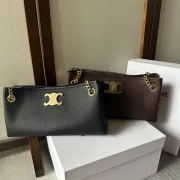 Celine NEWSPAPER CHAIN BAG TRIOMPHE SOFT in SUPPLE CALFSKIN #A49277