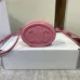 26Celine Smooth Calfskin Cuir Small Triomphe Oval Crossbody Purse Tan #A49272