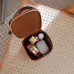 13Celine Smooth Calfskin Cuir Triomphe Mini Vanity Case Tan #A49273
