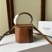 5Celine Smooth Calfskin Cuir Triomphe Mini Vanity Case Tan #A49273
