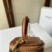 6Celine Smooth Calfskin Cuir Triomphe Mini Vanity Case Tan #A49273