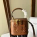 9Celine Smooth Calfskin Cuir Triomphe Mini Vanity Case Tan #A49273