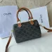 1Celine Triomphe Canvas Calfskin Small Boston Bag #A49297