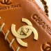 5CHANEL Calfskin Embossed Medium Flap Natural #A49168