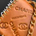6CHANEL Calfskin Embossed Medium Flap Natural #A49168