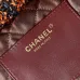 3CHANEL Calfskin Macrame Mini Chanel 22 Black Light Brown #A49182