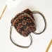 4CHANEL Calfskin Macrame Mini Chanel 22 Black Light Brown #A49182