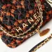 8CHANEL Calfskin Macrame Mini Chanel 22 Black Light Brown #A49182
