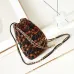 9CHANEL Calfskin Macrame Mini Chanel 22 Black Light Brown #A49182