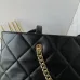 6CHANEL Calfskin Quilted Pocket Shopping Tote Black #A49154