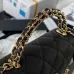 13CHANEL Caviar Quilted Chain Top Handle With Chain White/Black #A49146