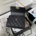 18CHANEL Caviar Quilted Chain Top Handle With Chain White/Black #A49146