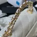 5CHANEL Caviar Quilted Chain Top Handle With Chain White/Black #A49146