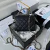 11CHANEL Caviar Quilted Chain Top Handle With Chain White/Black #A49146