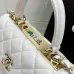 4CHANEL Lambskin Lacquered Quilted Mini Trendy CC Tote Bag White #A50845