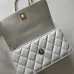 17CHANEL Lambskin Quilted Crystal Top Handle Clutch #A50415