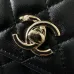 3CHANEL Lambskin Quilted Crystal Top Handle Clutch #A50415