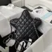 3CHANEL Lambskin Quilted Walk of Fame Star Bag Black #A49166