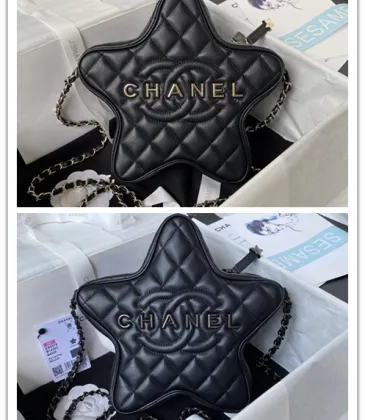 CHANEL Lambskin Quilted Walk of Fame Star Bag Black #A49166
