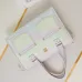 5CHANEL Light Pink/Yellow/Blue Printed Denim Large Shopping Tote Bag #A49216