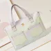 1CHANEL Light Pink/Yellow/Blue Printed Denim Large Shopping Tote Bag #A49216