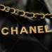 3Chanel 22 handbag, Shiny calfskin &amp; gold-tone metal , black #A49167