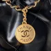 4Chanel 22 handbag, Shiny calfskin &amp; gold-tone metal , black #A49167