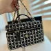 10Chanel 25C Black and White Tweed Top Handle Vanity Case #A49148
