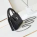 3Chanel Black Quilted Aged Calfskin Mini Kelly Bag Aged Gold Hardware #A49205