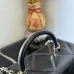 5Chanel Black Quilted Lambskin Top Handle Clutch with Chain Pale Gold Hardware #A49208