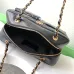 18Chanel Bowling Bag: Cowhide Leather 24K Gold Chain Handbag with Pockets #A49219