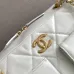 7Chanel Bowling Bag: Cowhide Leather 24K Gold Chain Handbag with Pockets #A49219