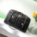 11Chanel Bowling Bag: Cowhide Leather 24K Gold Chain Handbag with Pockets #A49219