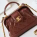 12Chanel Brown Quilted Lambskin Top Handle Mini Bag Brushed #A49152