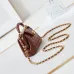 13Chanel Brown Quilted Lambskin Top Handle Mini Bag Brushed #A49152
