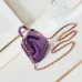 17Chanel Brown Quilted Lambskin Top Handle Mini Bag Brushed #A49152
