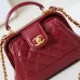 3Chanel Brown Quilted Lambskin Top Handle Mini Bag Brushed #A49152