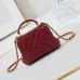 6Chanel Brown Quilted Lambskin Top Handle Mini Bag Brushed #A49152