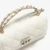 3Chanel CLUTCH WITH CHAIN Grained Shiny Calfskin &amp; Gold-Tone Metal White #A22128