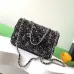 3Chanel Evening bag, Strass, silver-tone metal, black  #A49176